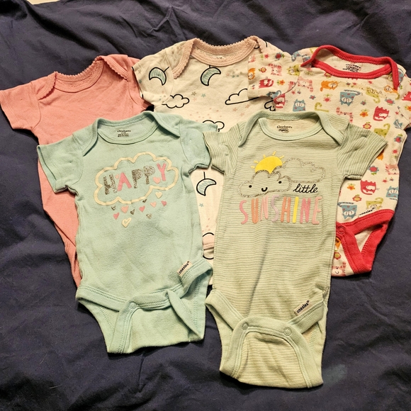 Gerber's Kids One Pieces Set - Pink, Green, Multicolor, 0-3mo - Picture 1 of 6
